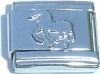 Silver coloured horse link -9mm Italian charm